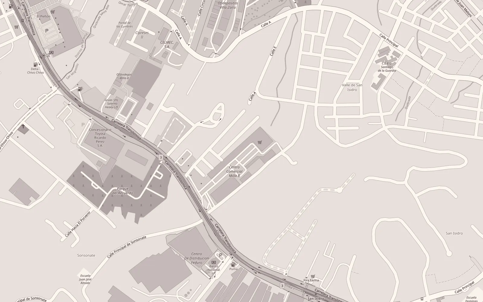 Mapa de Milla 8, San Miguelito, con el local de Saints en Plaza Comercial Mis Provincias, Local 57